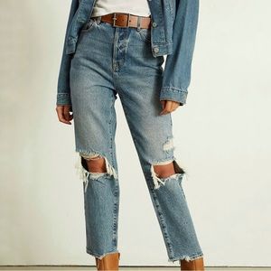PacSun High Rise Straight Jeans Distressed Button Fly Women's Size 23